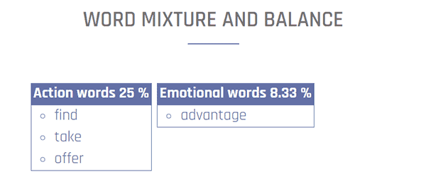 Net Atlantic results show a word mixture and balance for action words and emotional words.